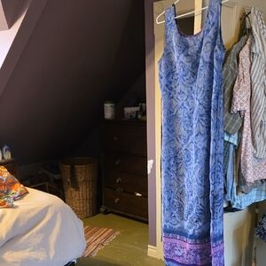 Blue and Purple Sleeveless Dress